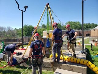 QC firefighters train for confined-space rescues
