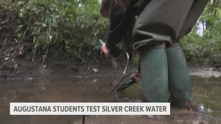 Augustana students collect samples from Silver Creek for local water tests