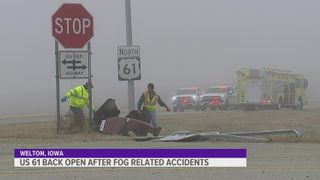 US 61 reopens following multiple fog-related crashes Wednesday morning